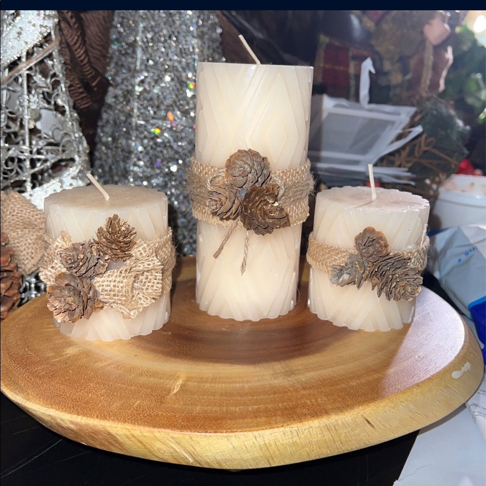 Set of 3 vanilla fall candles